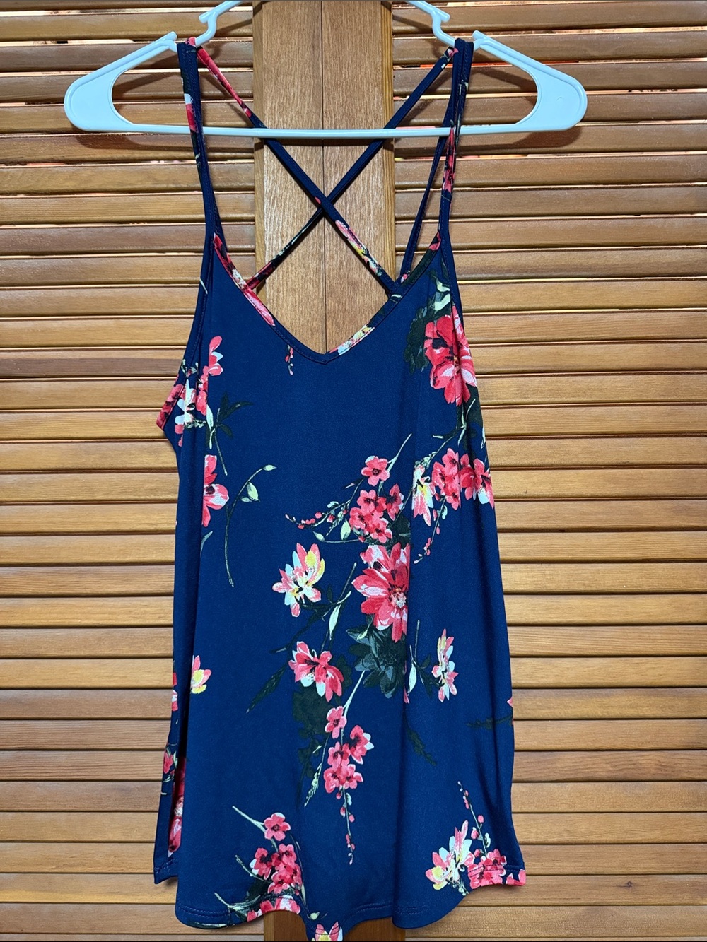 Papermoon Navy Floral Crisscross Strap Camisole